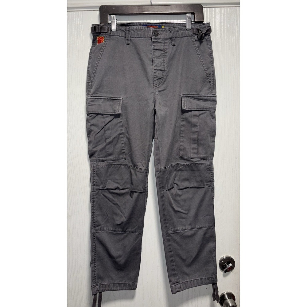 Empyre Mens Cargo Pants Grey Cotton Twill Utility Streetwear Size 28